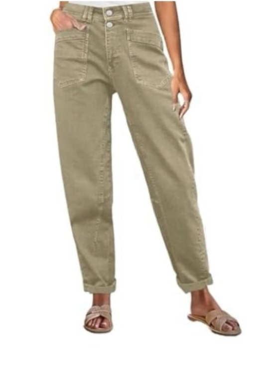 Flamingals Pants - Flamingals Mid Rise Straight Leg Stitch Detailing Workout Cropped Summer Trendy